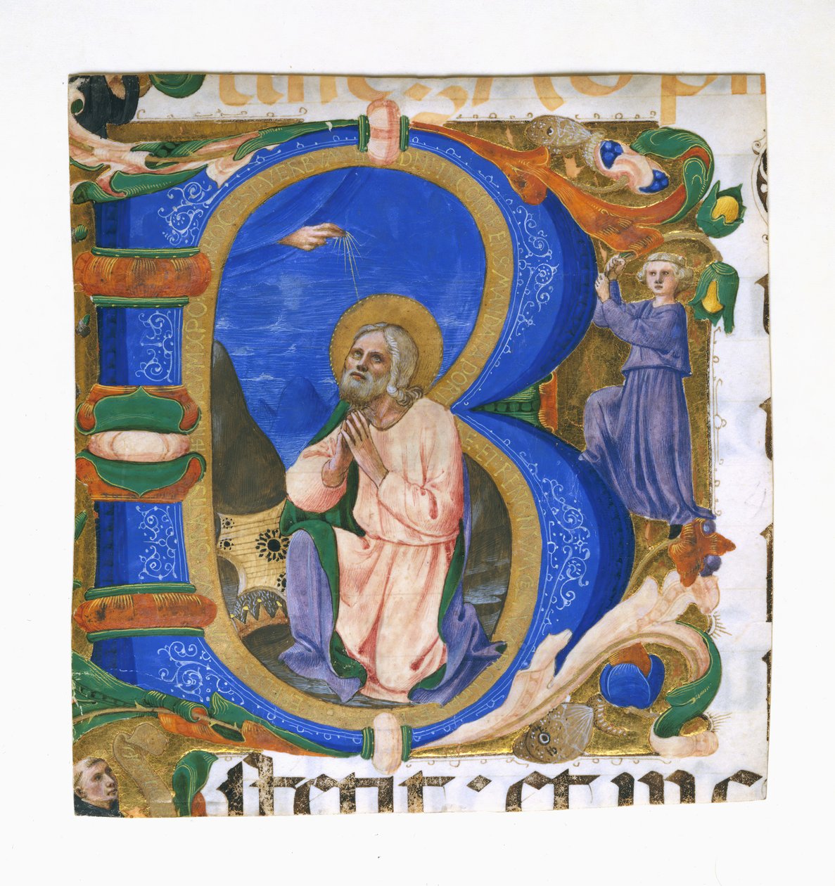 Re Davide in preghiera in una iniziale B da Zanobi di Benedetto Strozzi