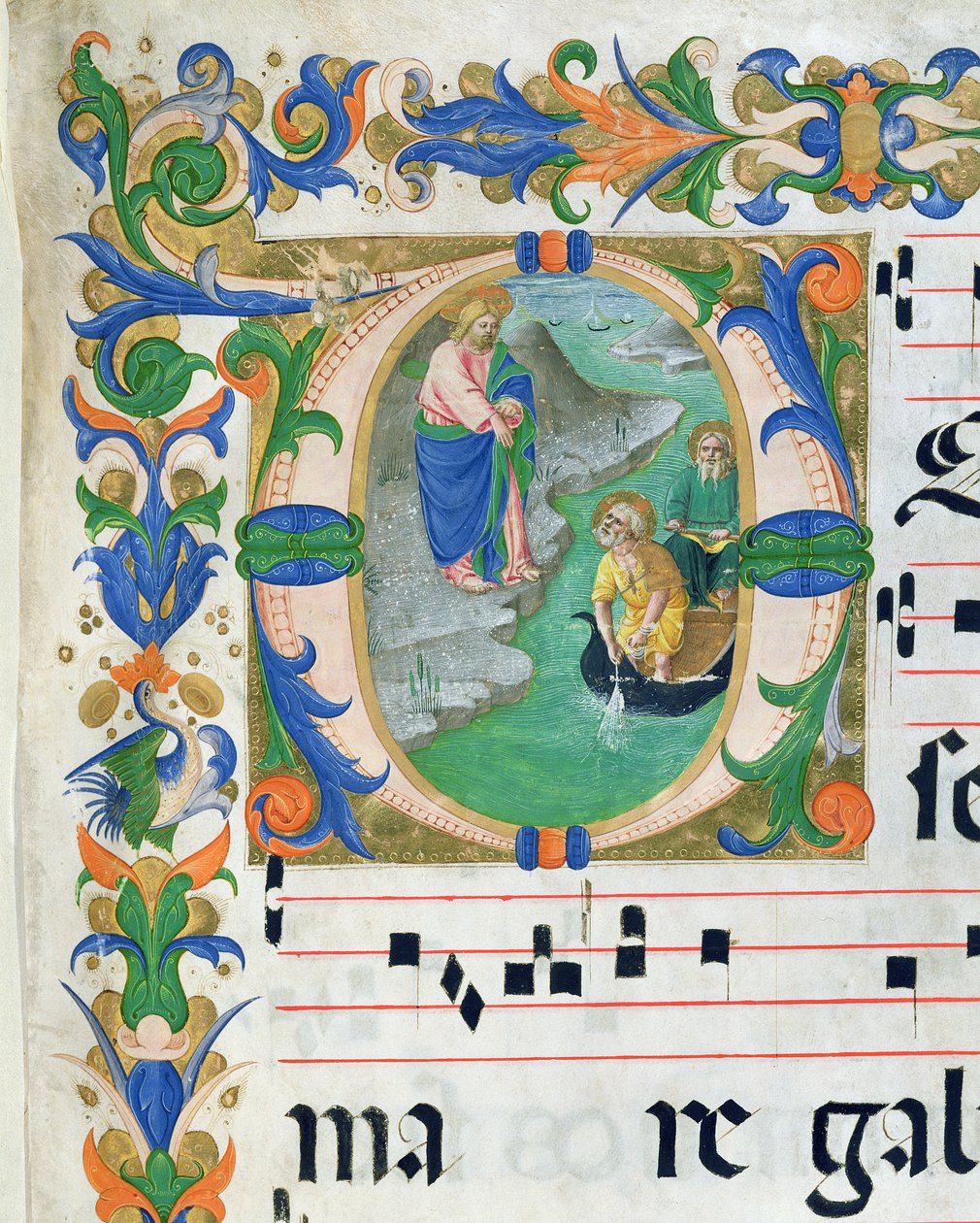 Il Miracolo della Pesca Miracolosa, da un libro corale (dettaglio) da Zanobi di Benedetto Strozzi