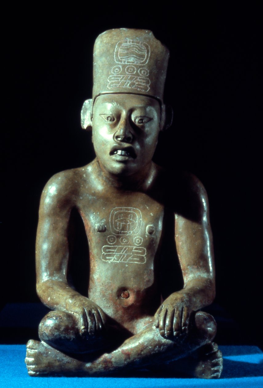 Statuetta di uno scriba, periodo classico tardo (700-1000 d.C.) da Zapotec