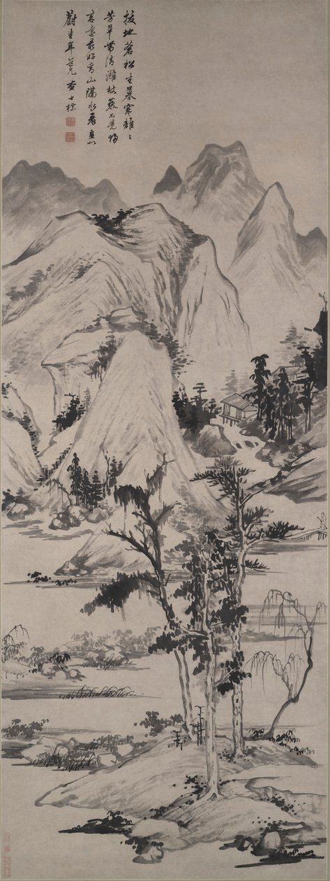 Paesaggio nello stile di Ni Zan (1301-1374) da Zha Shibiao