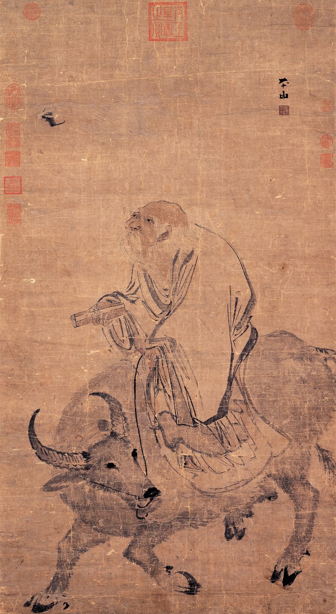 Laozi che cavalca un bue, tra il 1368 e il 1644 da Zhang Lu