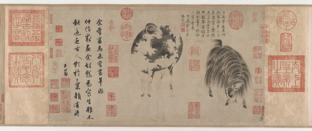Pecora e capra, Dinastia Yuan, c.1300 da Zhao Mengfu Chao Meng Fu or