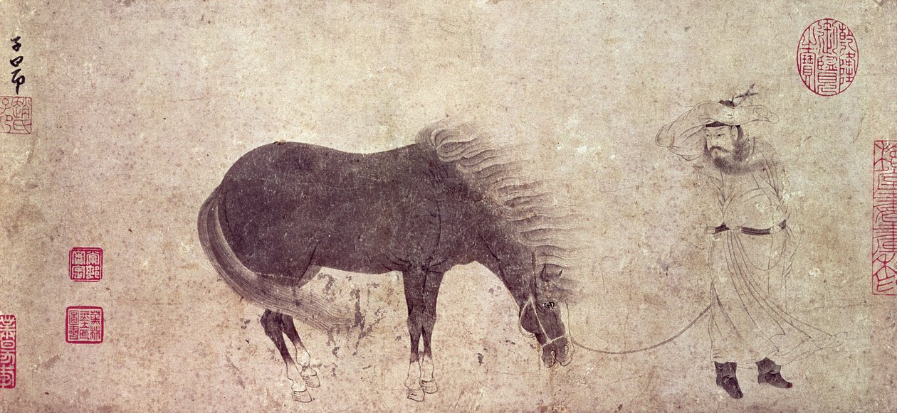 Cavallo e stalliere in inverno da Zhao Mengfu Chao Meng Fu or