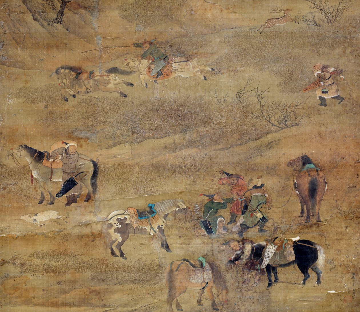 Cavaliere mongolo che insegue un cavallo (dettaglio) da Zhao Mengfu Chao Meng Fu or