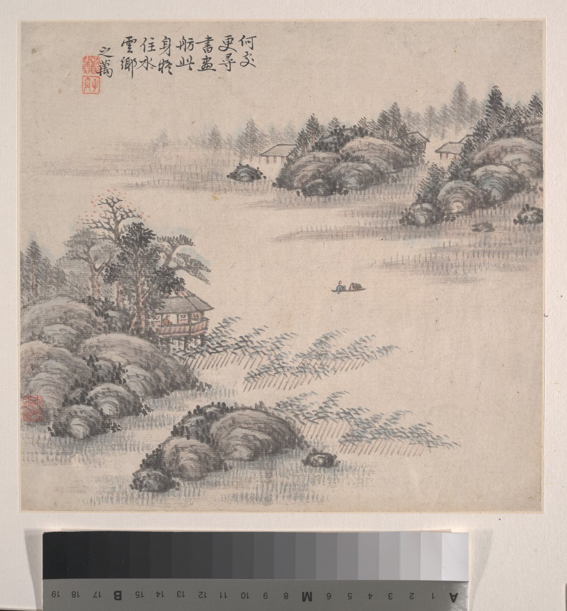 Paesaggi, datato 1875 (album di dodici fogli; inchiostro e colore su carta) da Zhiwan Zhang