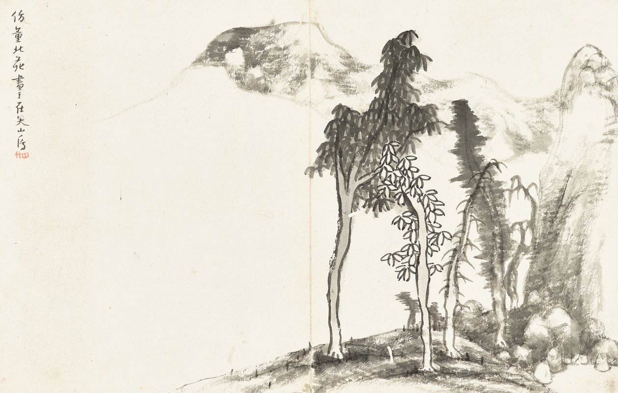 Paesaggi e fiori, album di sei fogli da Zhu da Bada Shanren