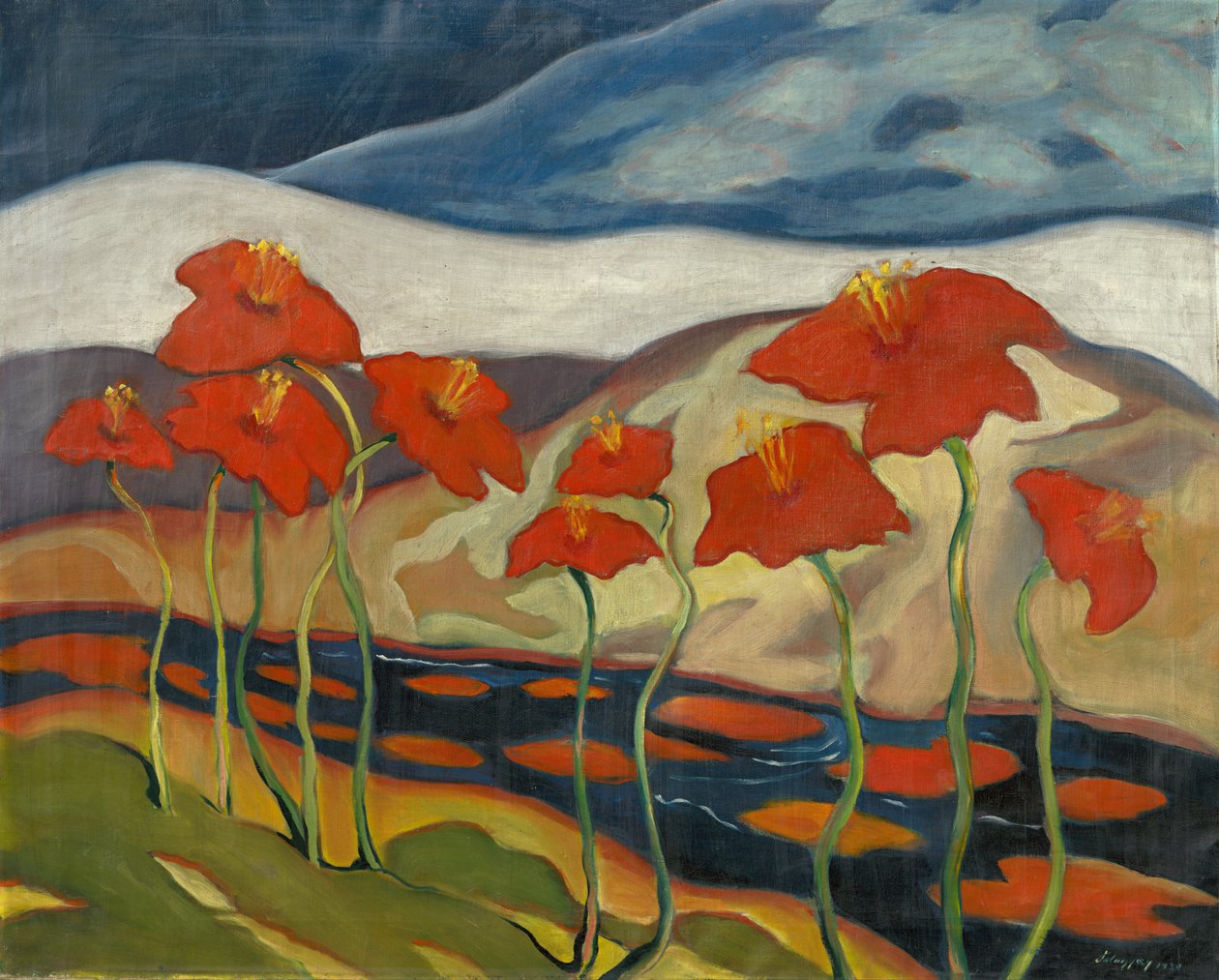 Paesaggio con fiori da Zolo Palugyay