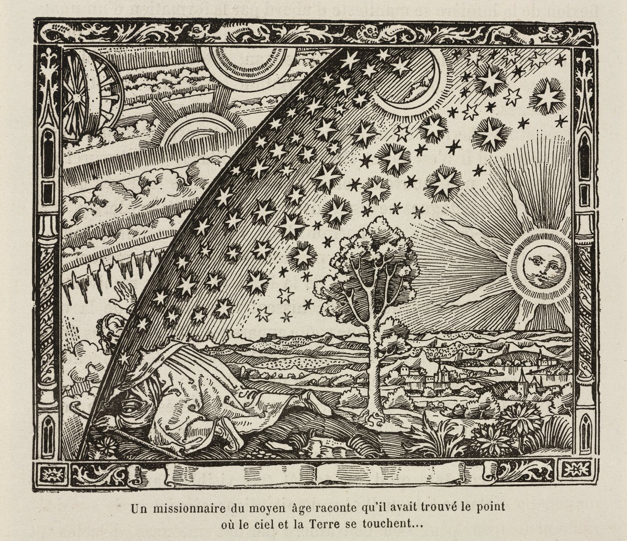Un missionario medievale trova il punto dove cielo e terra si toccano da Frederick (attr. to) Barnard