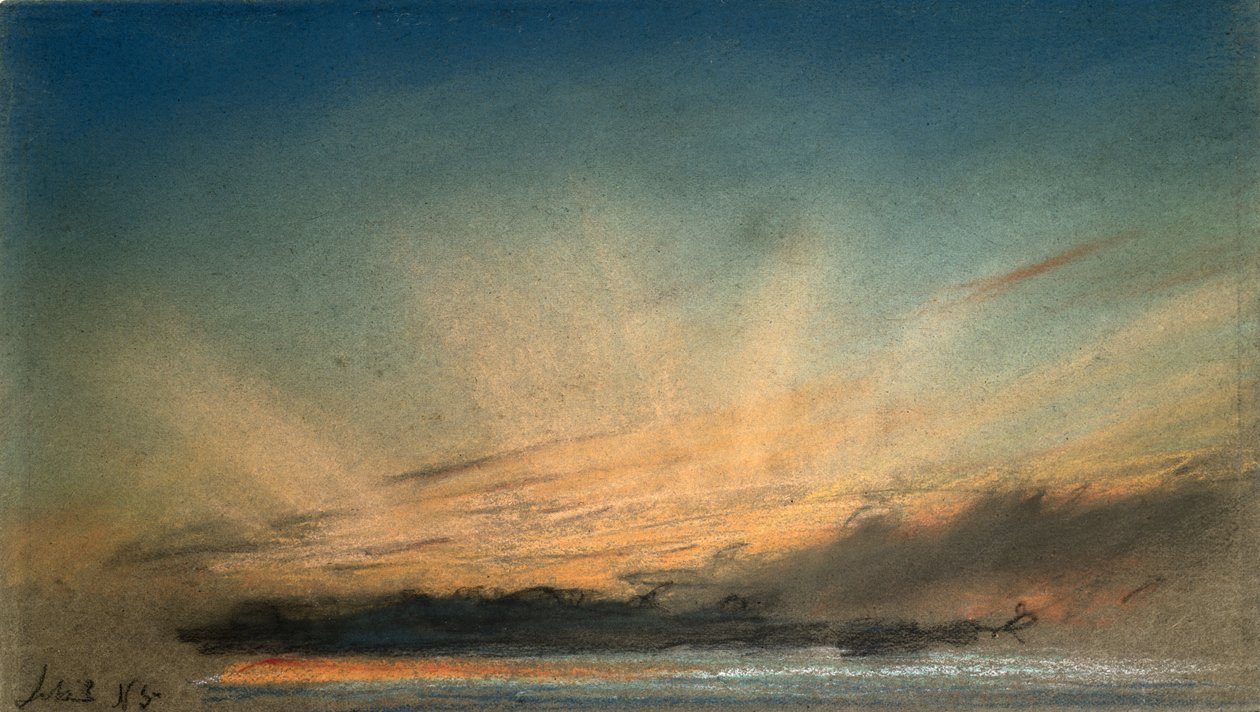 Bagliore ambrato con raggi crepuscolari, settembre 1885 da Frederick (attr. to) Barnard