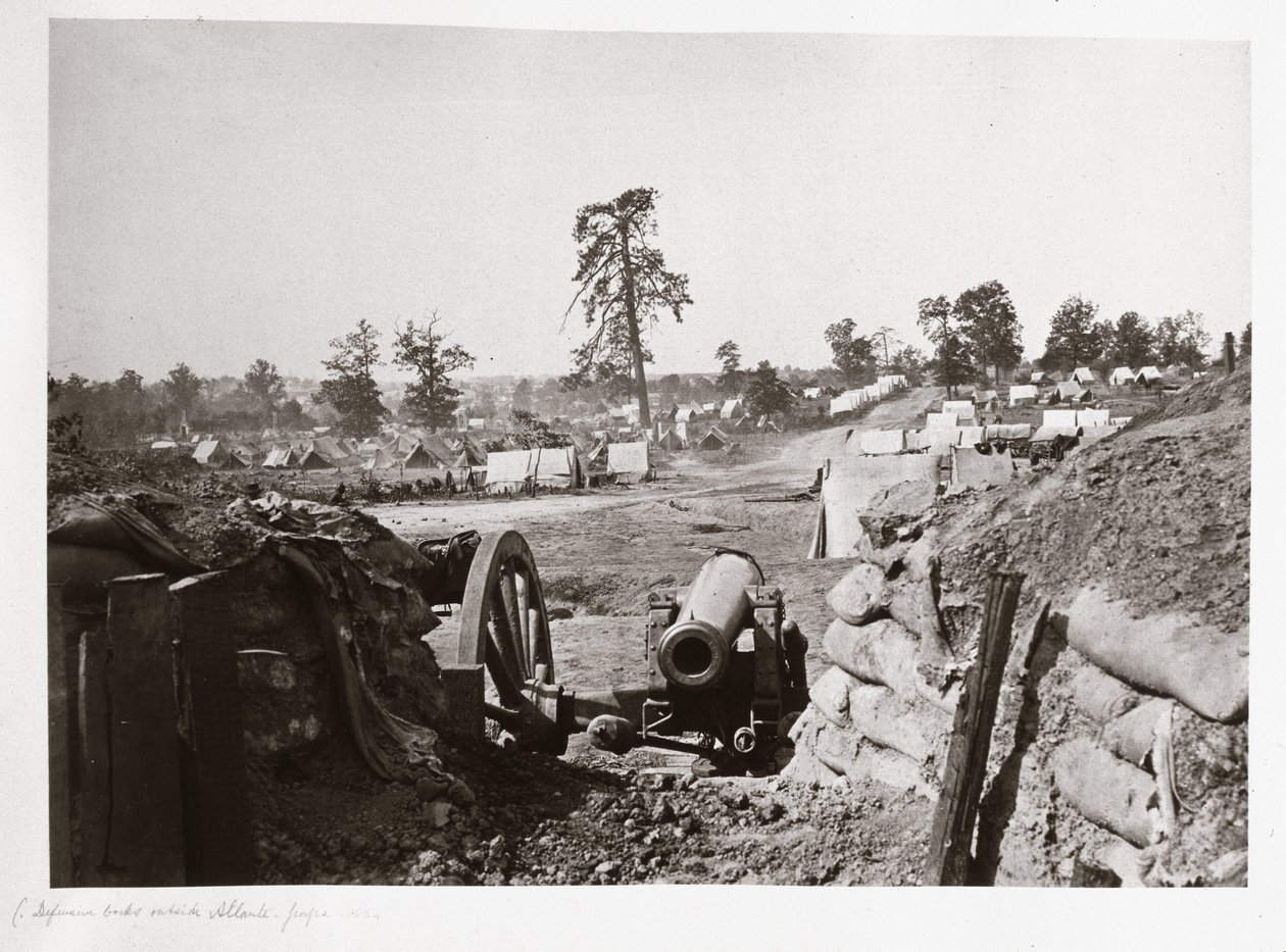 Fortificazioni confederate davanti ad Atlanta, Georgia, USA da Ferdinand Georg Waldmuller