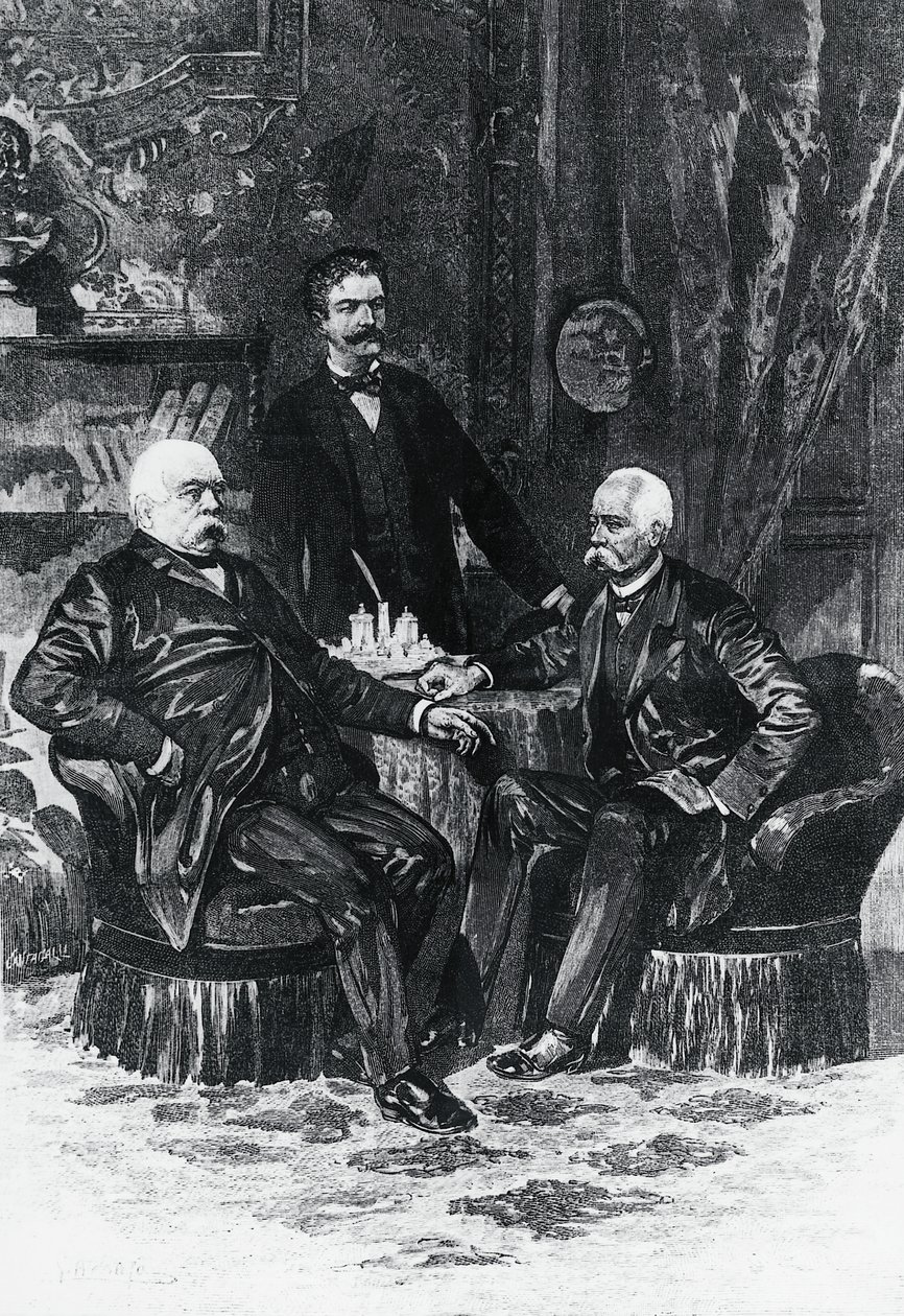 Conferenza tra Otto von Bismarck e Francesco Crispi a Friedrichsruhe, ottobre 1887, Germania da William Walcutt