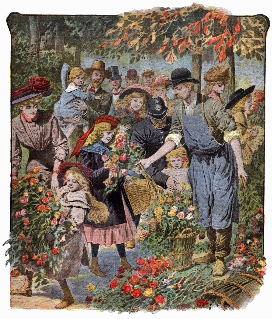 Distribuzione di fiori da . .
