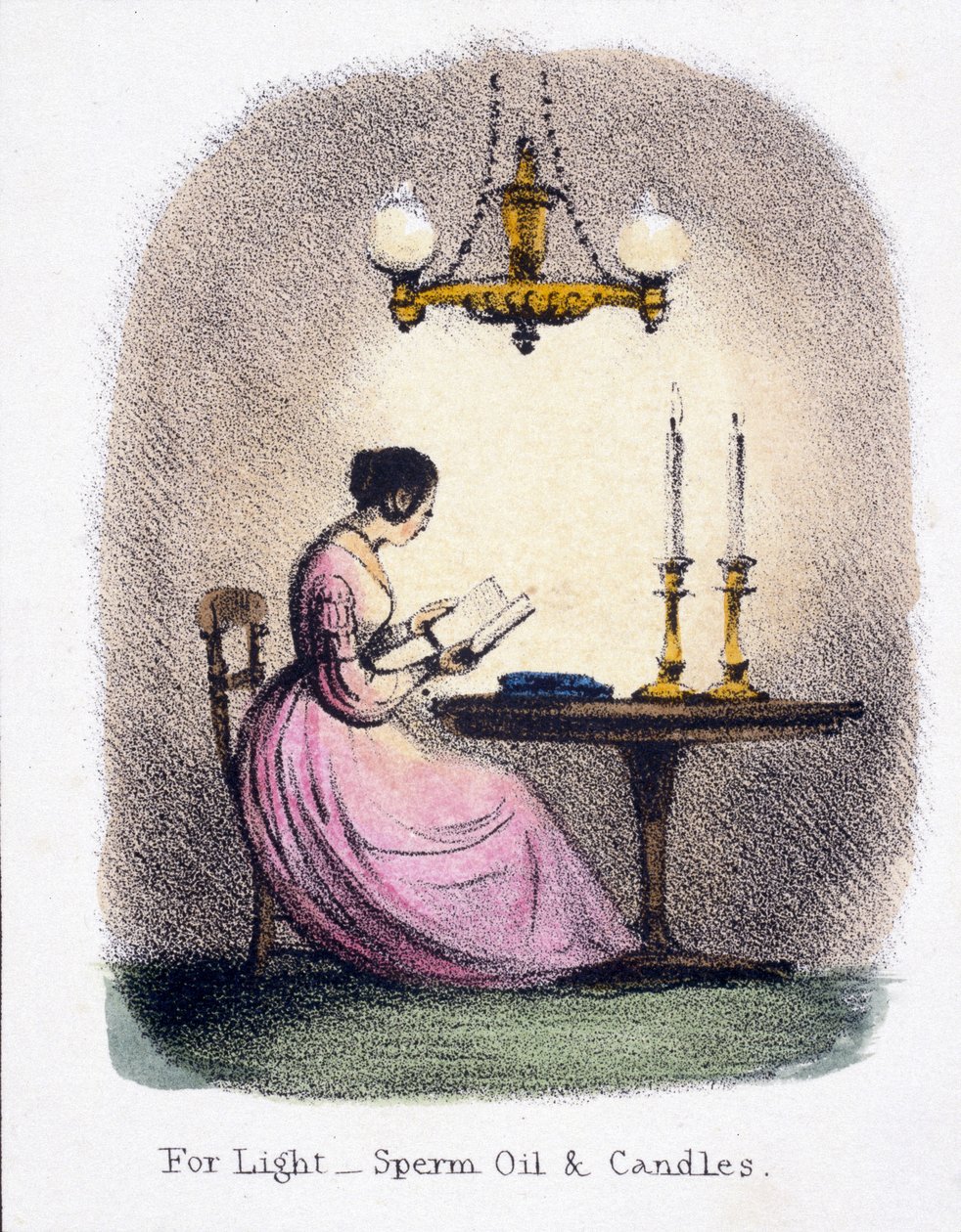 Per luce, olio di sperma e candele, c 1845 da Frederick (attr. to) Barnard