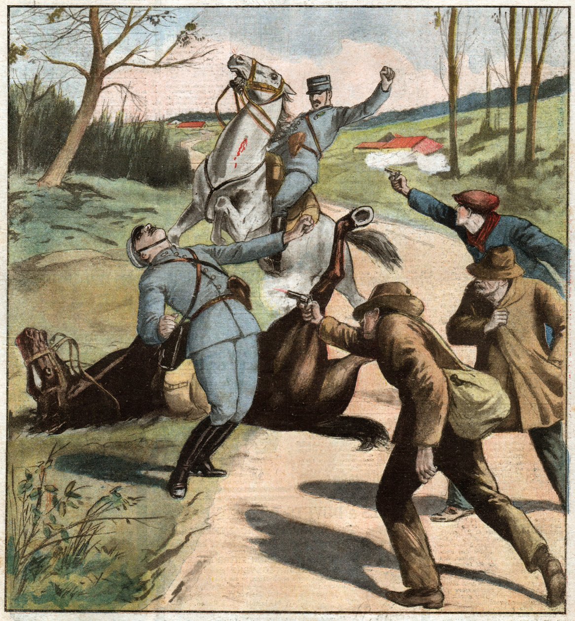 Gendarmi attaccati da Ferdinand Georg Waldmuller