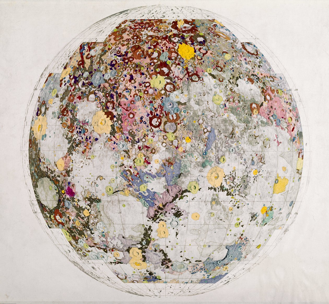 Mappa geologica della luna da Frederick (attr. to) Barnard