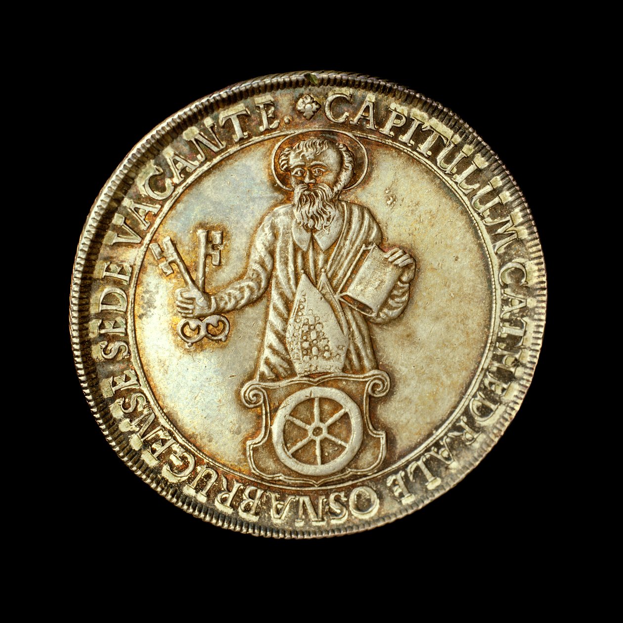 Moneta tedesca che raffigura la figura intera di San Pietro, patrono del vescovato da Hippolyte Lalaise Devéria
