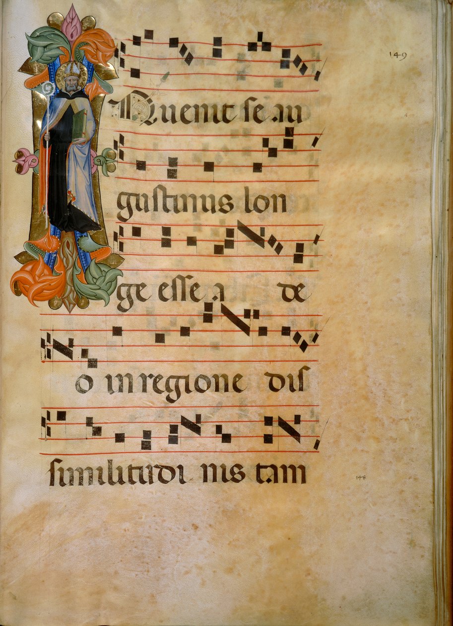 Iniziale illuminata con la figura di Sant