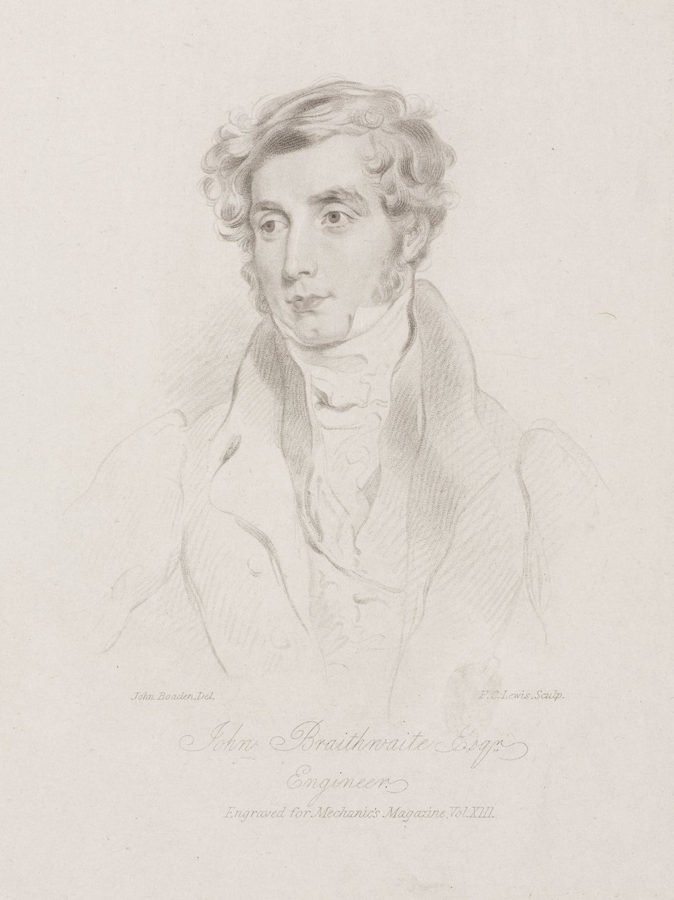 John Braithwaite, ingegnere britannico, c 1830 da Frederick (attr. to) Barnard