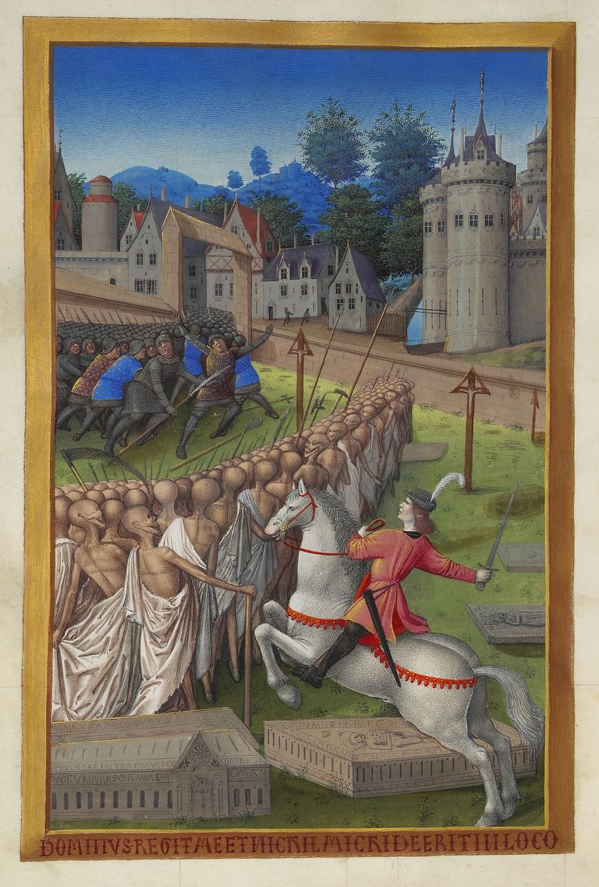 Les Très Riches Heures del duca di Berry, Folio 90v - Il cavaliere della morte da Unbekannt 2321