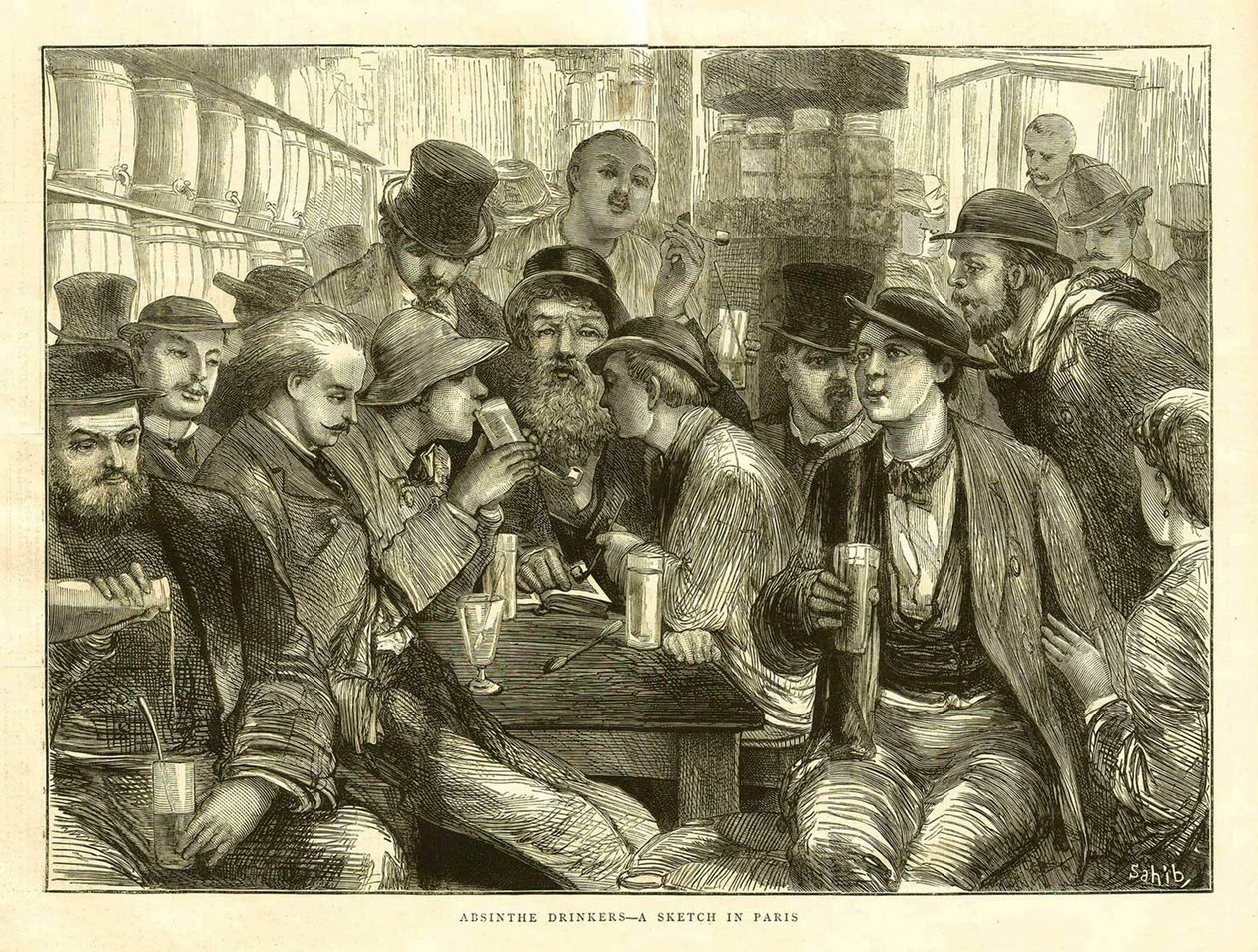 I bevitori di assenzio, Parigi 1872 da Frederick (attr. to) Barnard