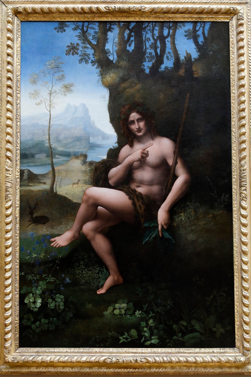 San Giovanni Battista, bottega di Leonardo da Vinci, attribuito a Francesco Melzi, c. 1510-1520 da . .