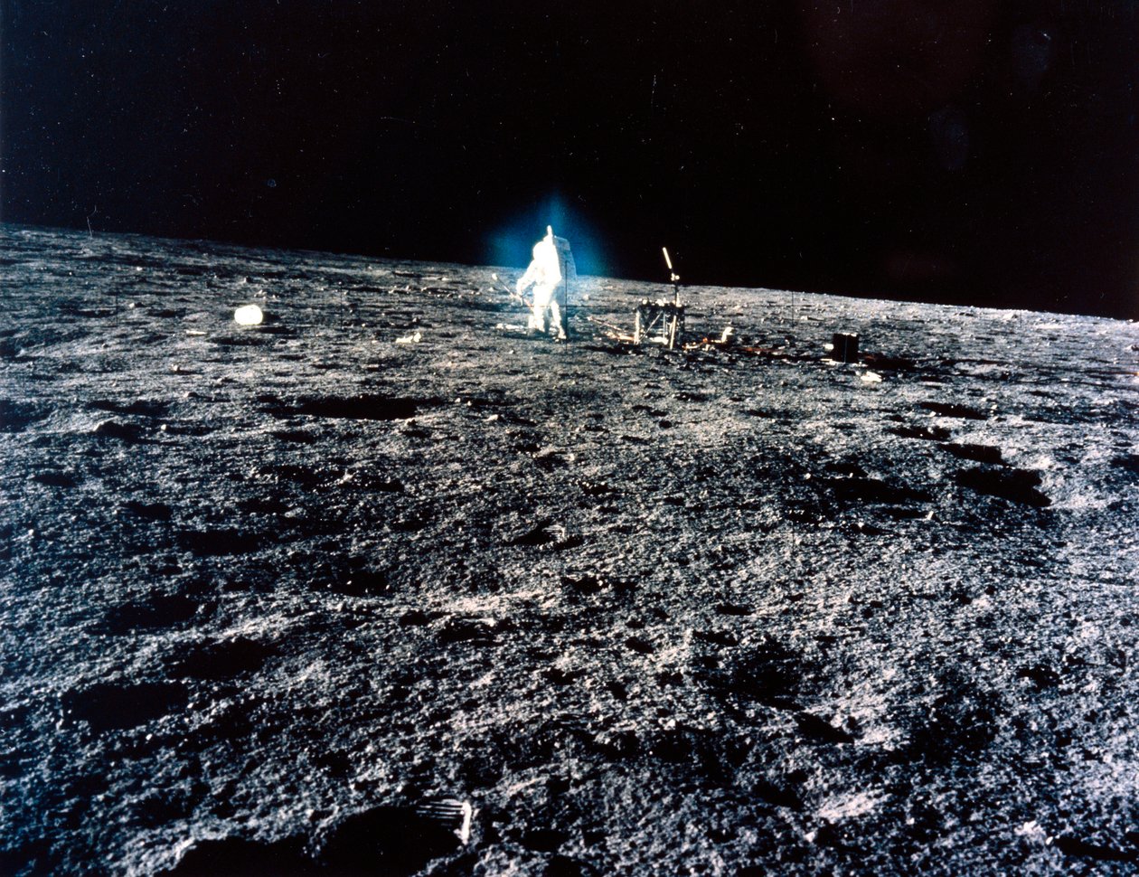 Volo spaziale con equipaggio, USA, Apollo 12 astronauta Apollo 12 sulla Luna da Ferdinand Georg Waldmuller