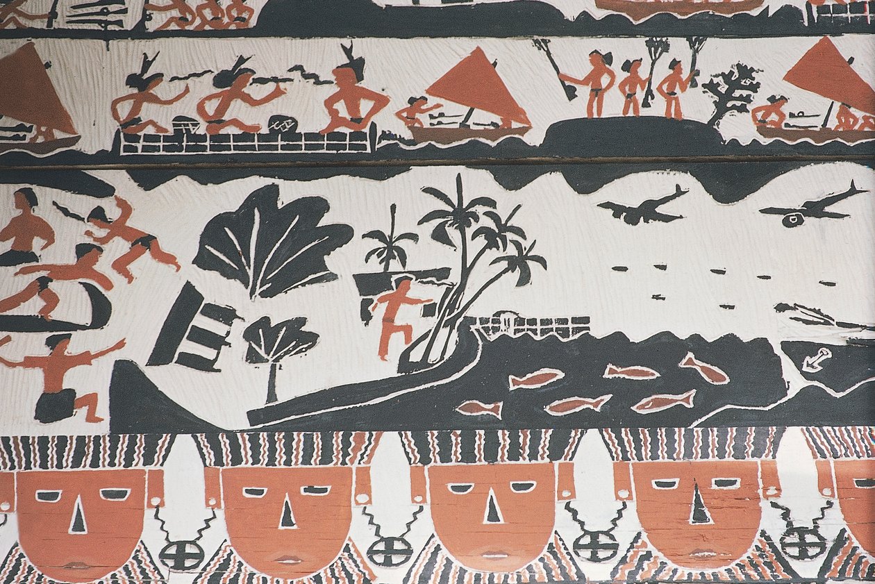 Stuoia con decorazione tradizionale, Micronesia da William Walcutt