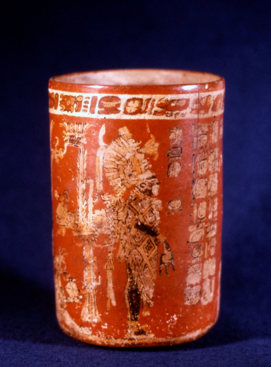 Vaso funerario maya da Uaxactun, Guatemala, fase Tepeu da Hippolyte Lalaise Devéria