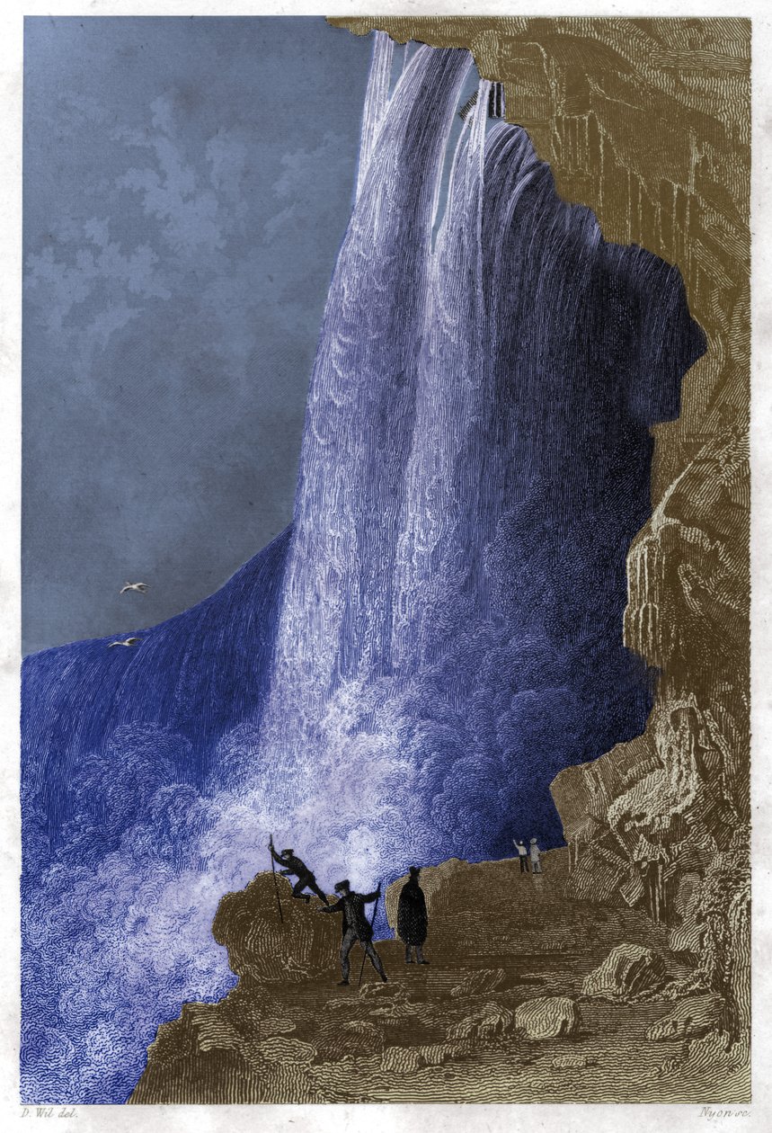 Cascate del Niagara, USA (incisione) da . .