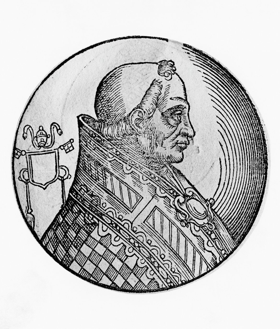 Ritratto di Bonifacio II (morto 532), 55º Papa della Chiesa Cattolica dal 530, incisione da William Walcutt