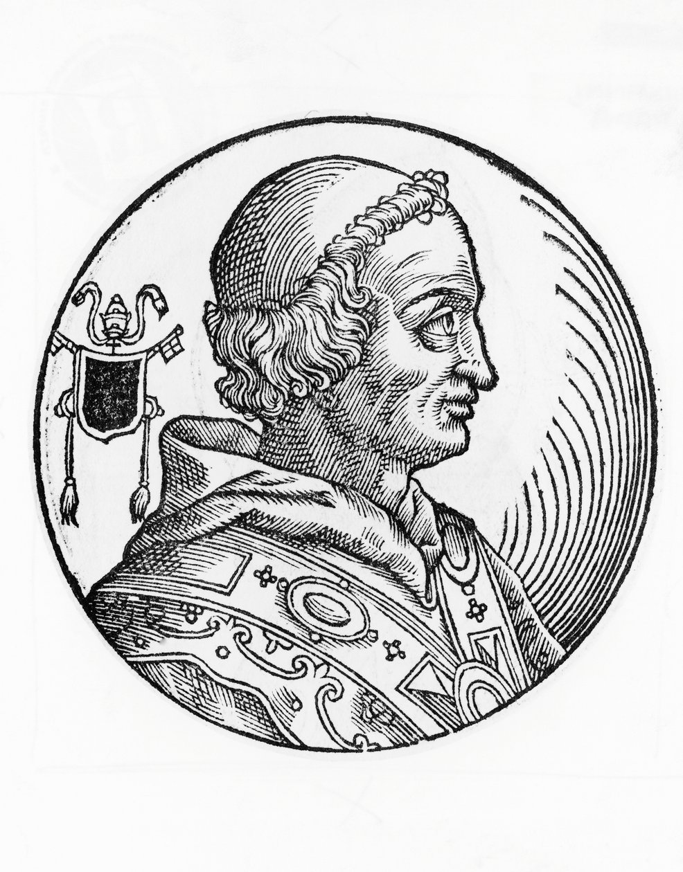 Ritratto di Giovanni V, 82º Papa della Chiesa Cattolica, incisione da William Walcutt