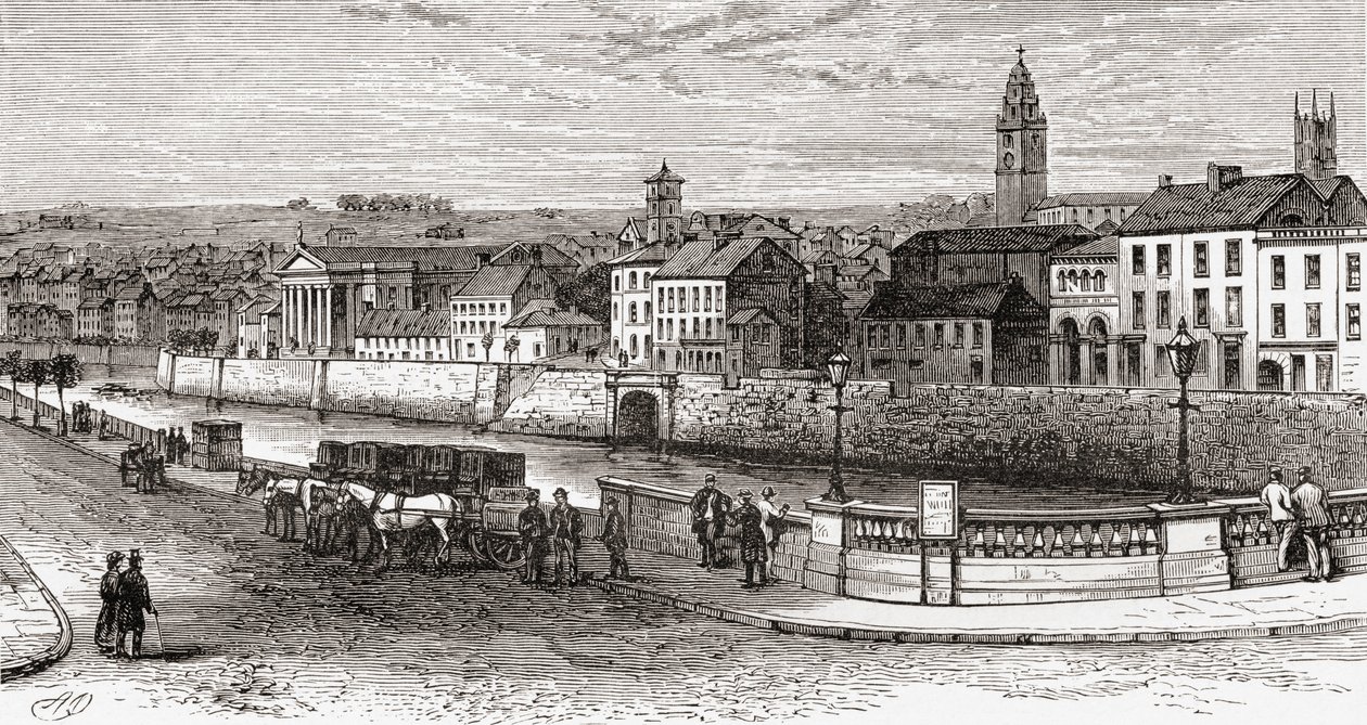 Shandon sul fiume Lee, contea di Cork, Irlanda alla fine del XIX secolo, da Our Own Country pubblicato nel 1898 da Ferdinand Georg Waldmuller
