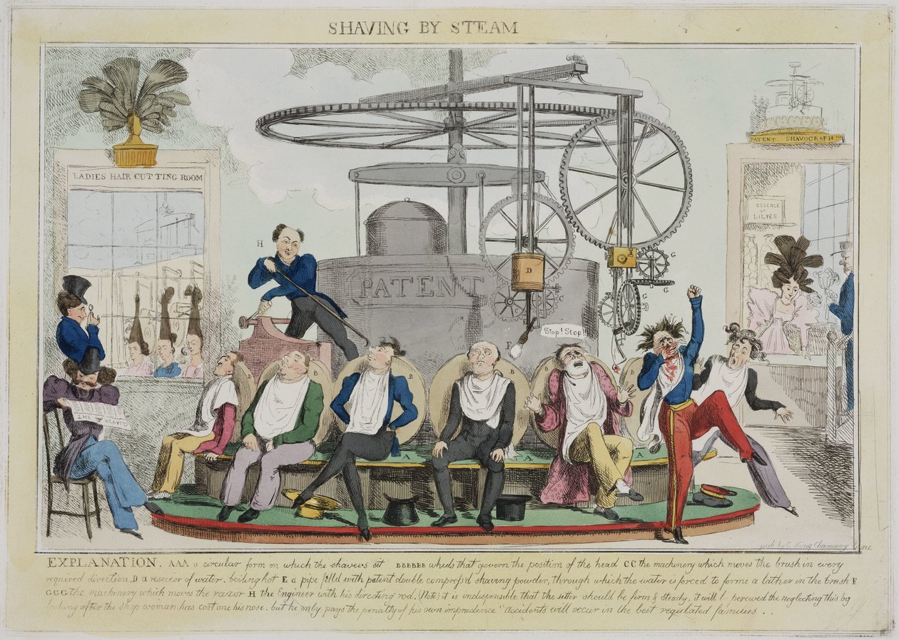 Rasatura a vapore, c 1810 da Frederick (attr. to) Barnard