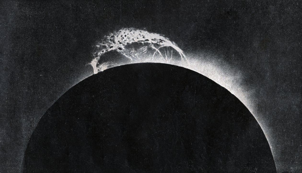 Eruzione solare fotografata nel 1929 (stampa) da . .