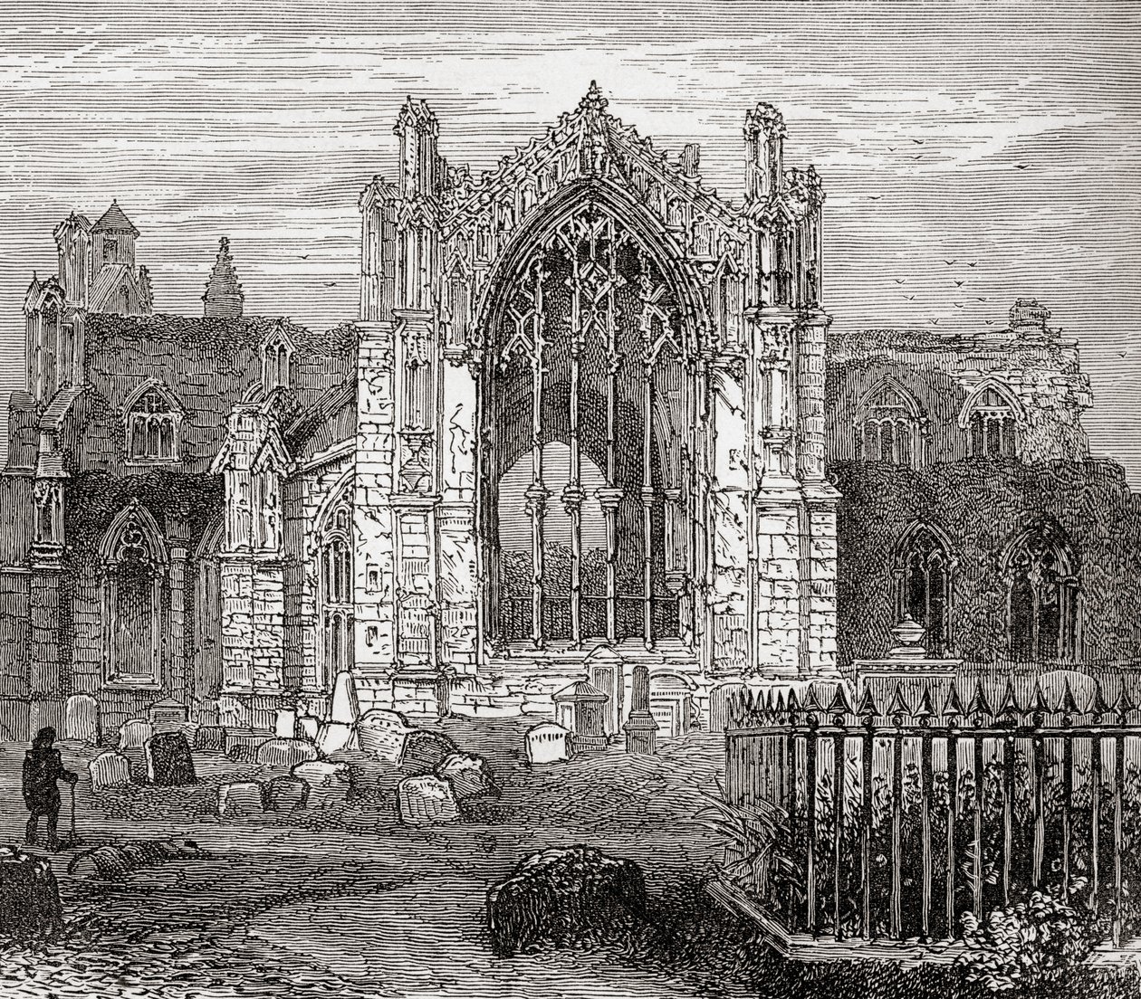 Abbazia di Santa Maria, Melrose, Roxburghshire, Scottish Borders, Scozia da . .