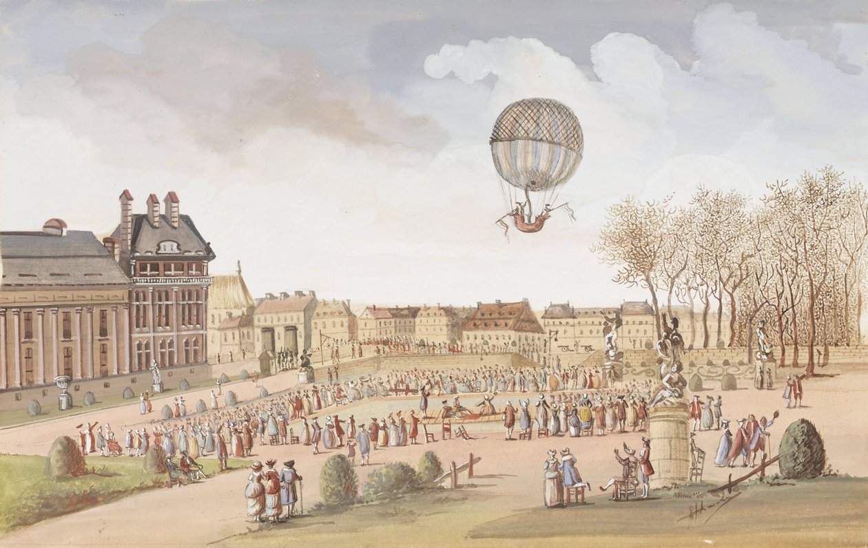La prima ascesa in un pallone a idrogeno da Frederick (attr. to) Barnard