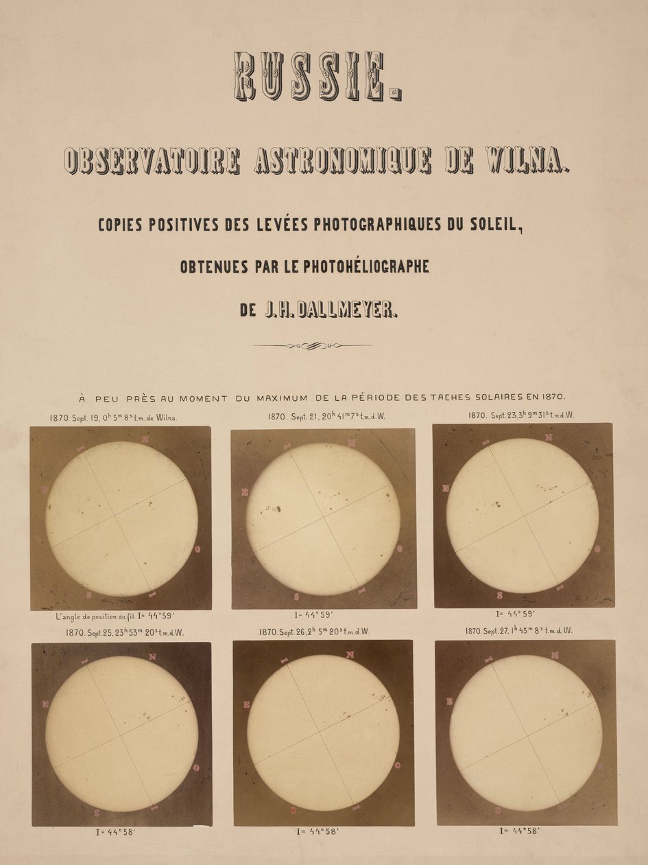 Il sole, fotografato con un eliografo Dallmeyer, Vilnius, Lituania da Frederick (attr. to) Barnard