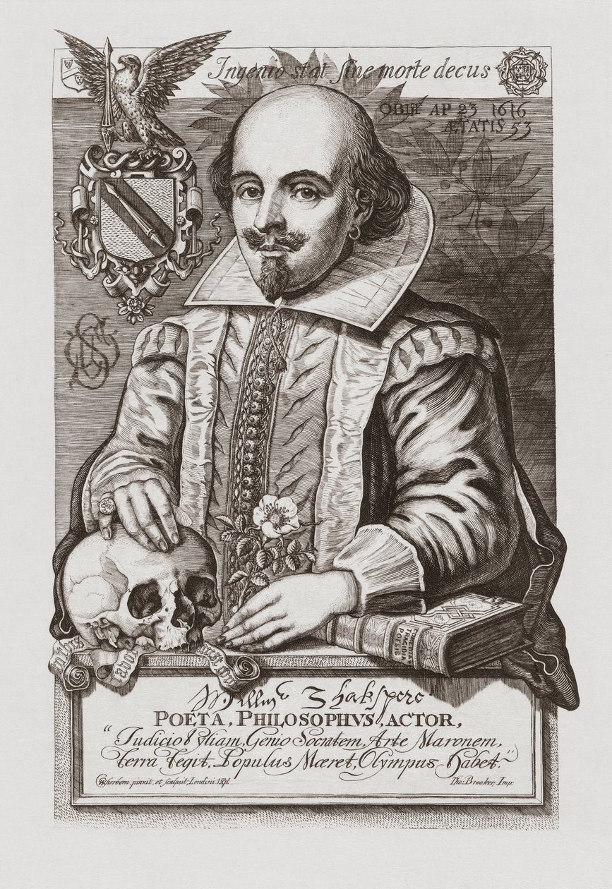 William Shakespeare. Ritratto da . .