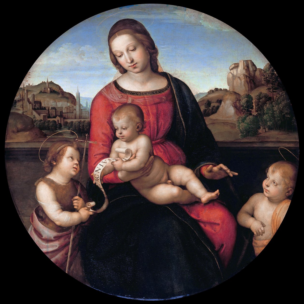 Maria con il Bambino, Giovanni Battista e un Santo Bambino (Madonna Terranuova) da Raphael