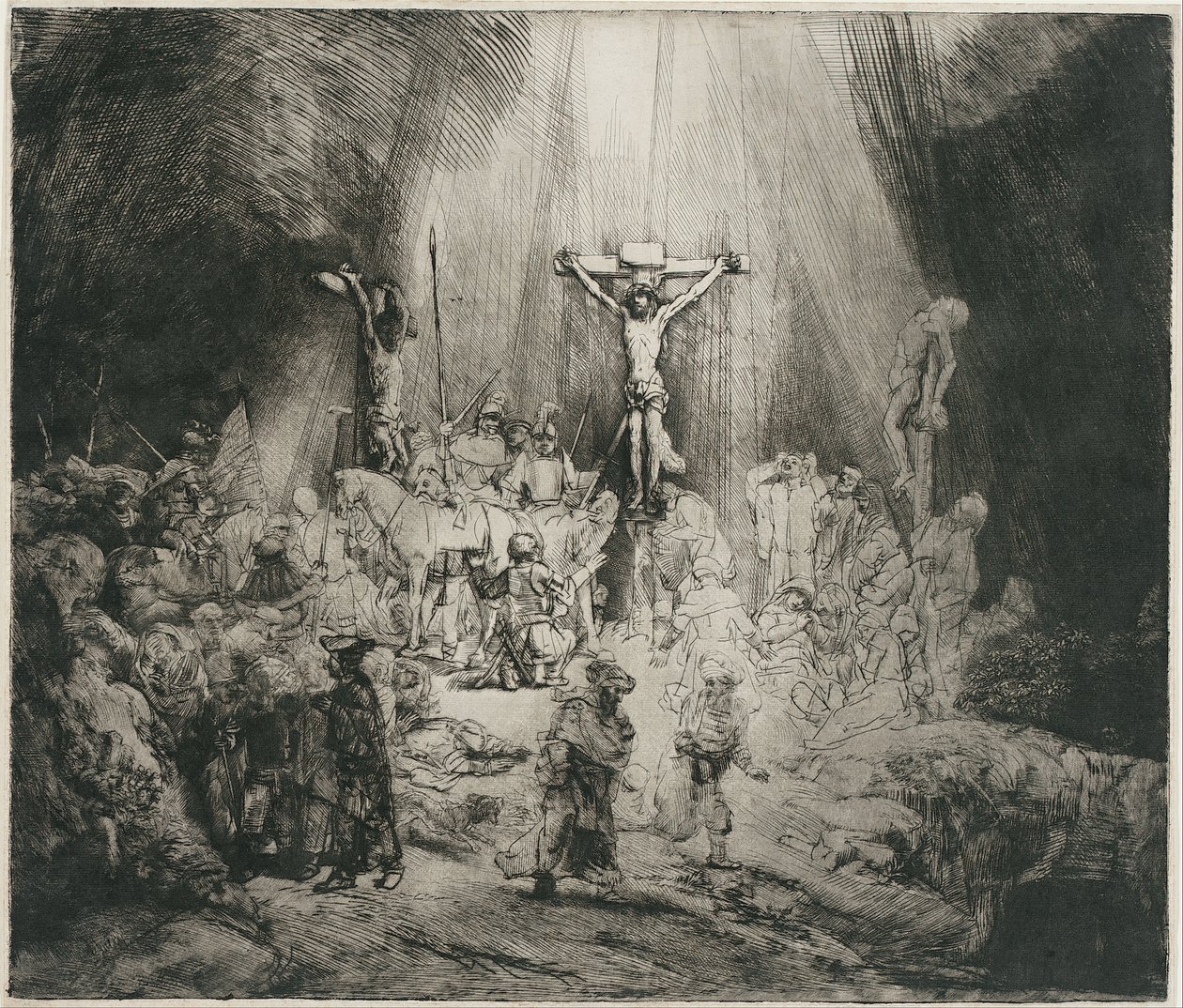 Cristo crocifisso tra i due ladroni (Le tre croci) da Rembrandt van Rijn