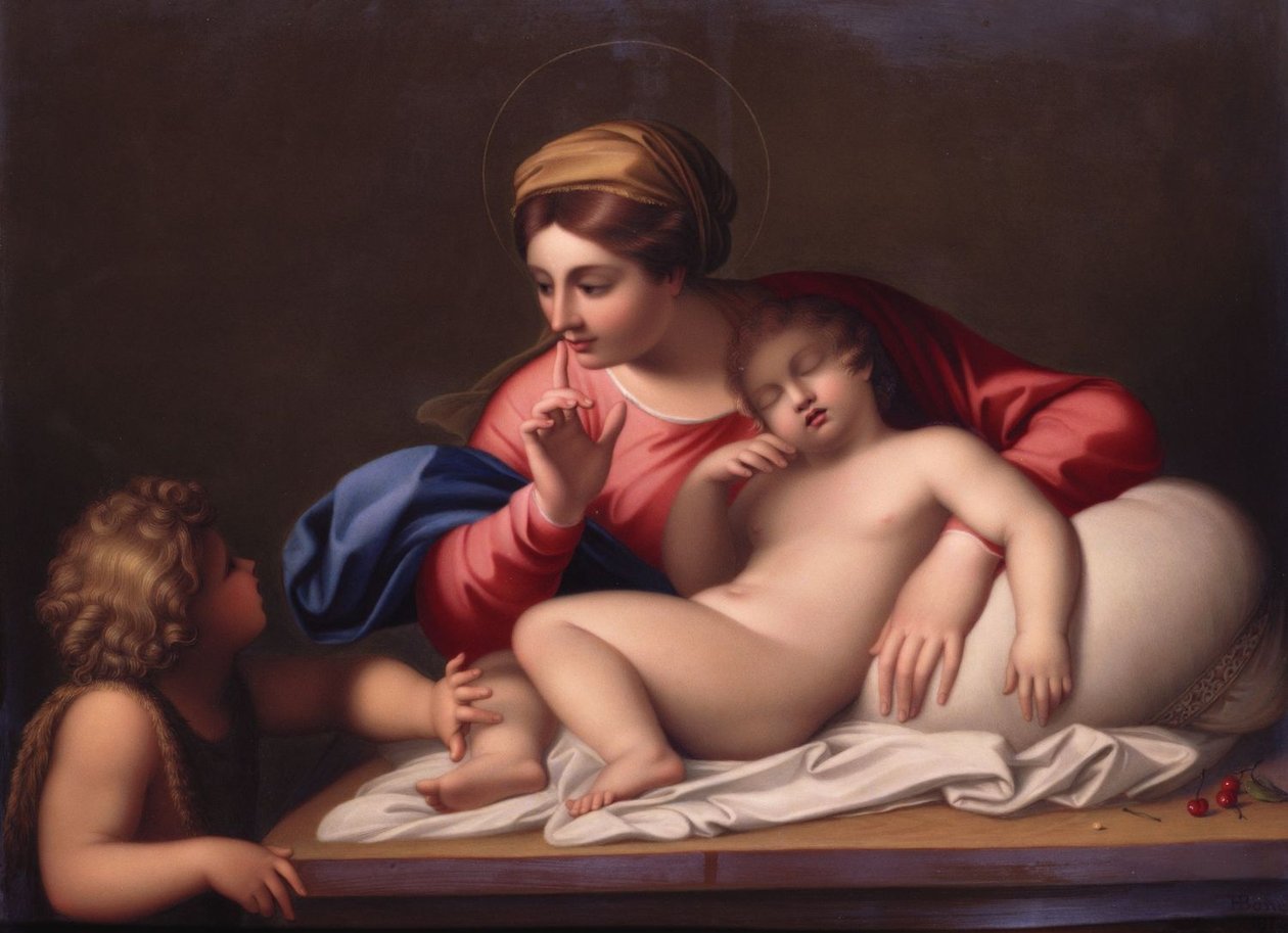 La Madonna e il Bambino dormiente con San Giovanni Battista da Annibale Carracci