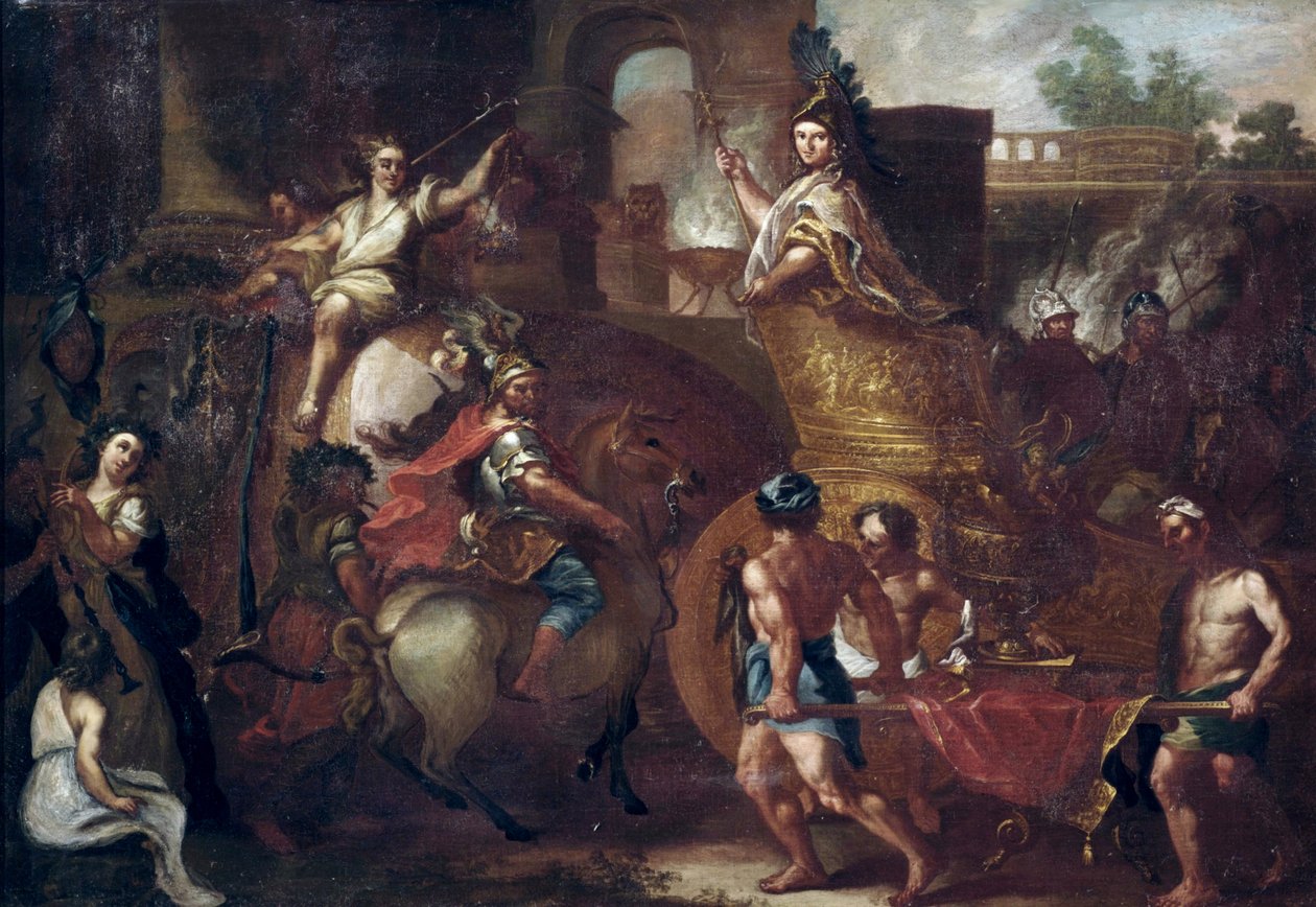 Ingresso di Alessandro Magno a Babilonia da after Charles Le Brun