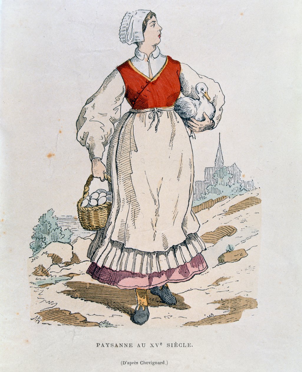 Contadino francese del XVI secolo, illustrazione da 
