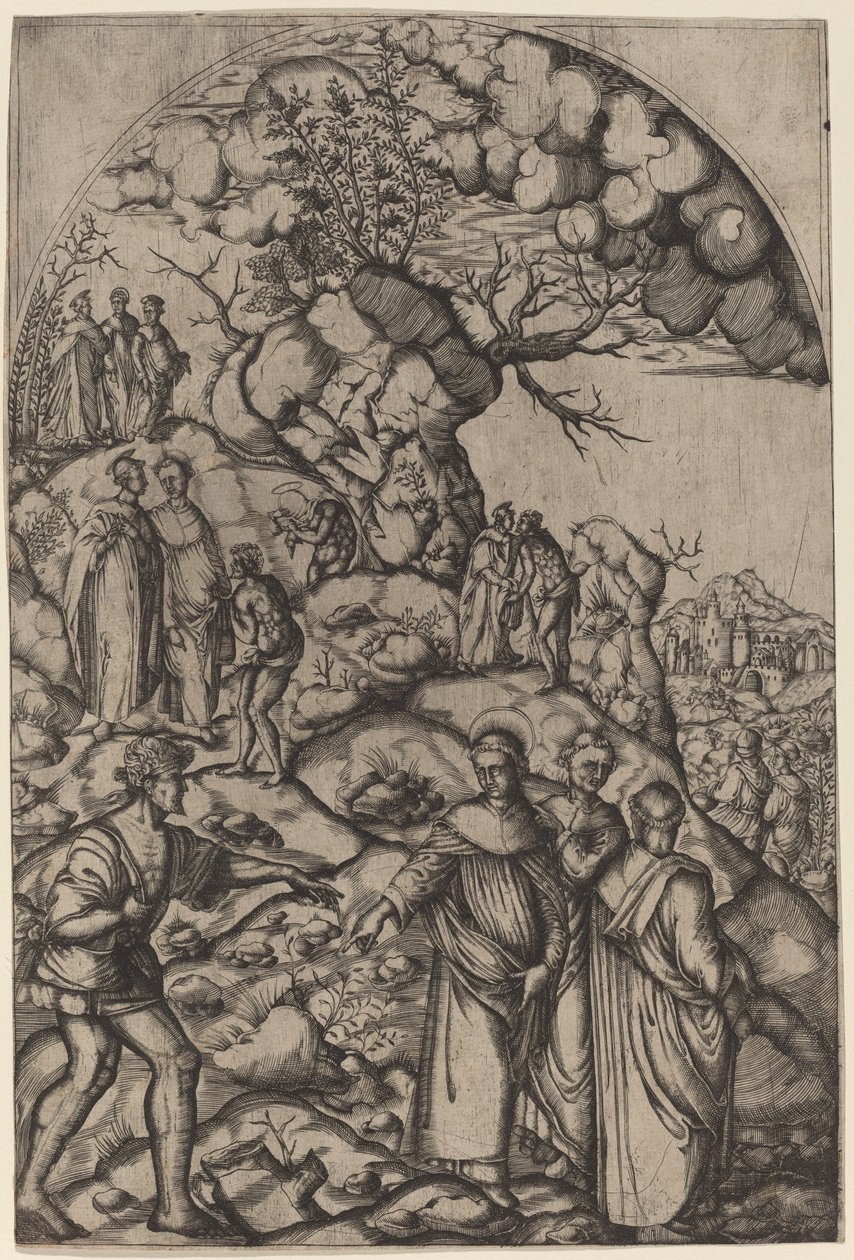 San Filippo Benizzi Guarisce un Mendicante da after Andrea del Sarto