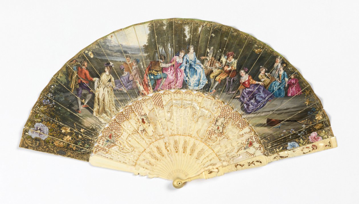 Ventaglio pieghettato da after Antoine Watteau