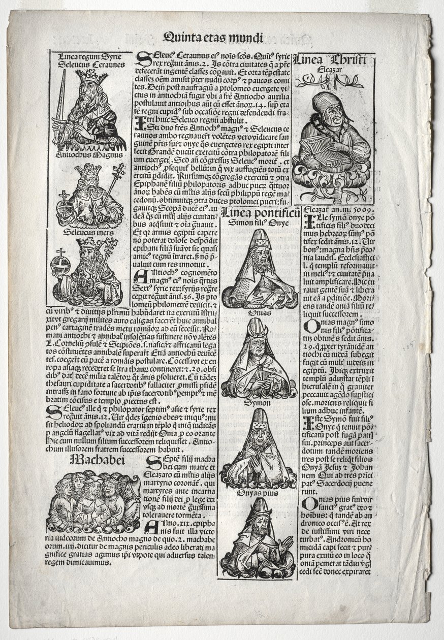 Pagina Genealogica; pubblicata nella Cronaca di Norimberga da Hartmann Schedel da after Augustin Pajou