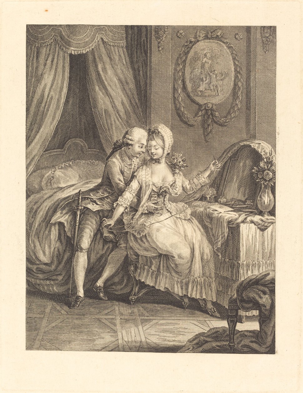 Dama alla sua toilette da after Charles Eisen