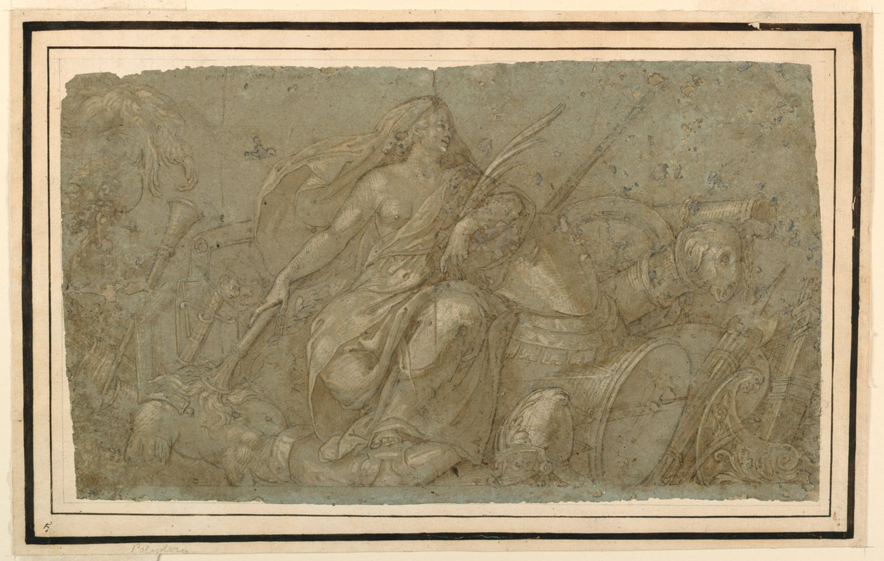 La pace brucia gli attributi della guerra da after Francesco Salviati