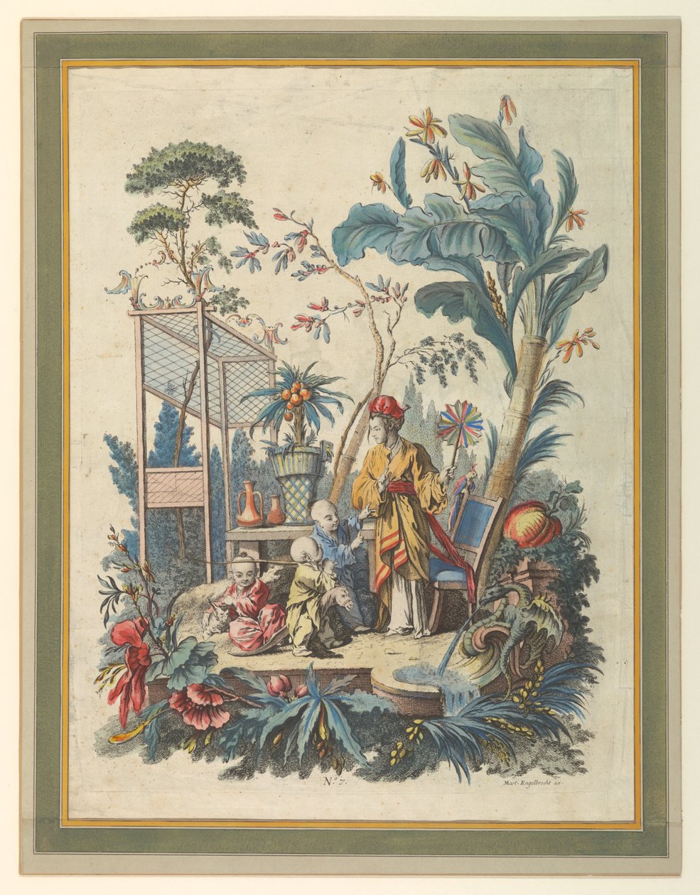 Tavola 7 di una serie di scene di genere cinesi da after Francois Boucher