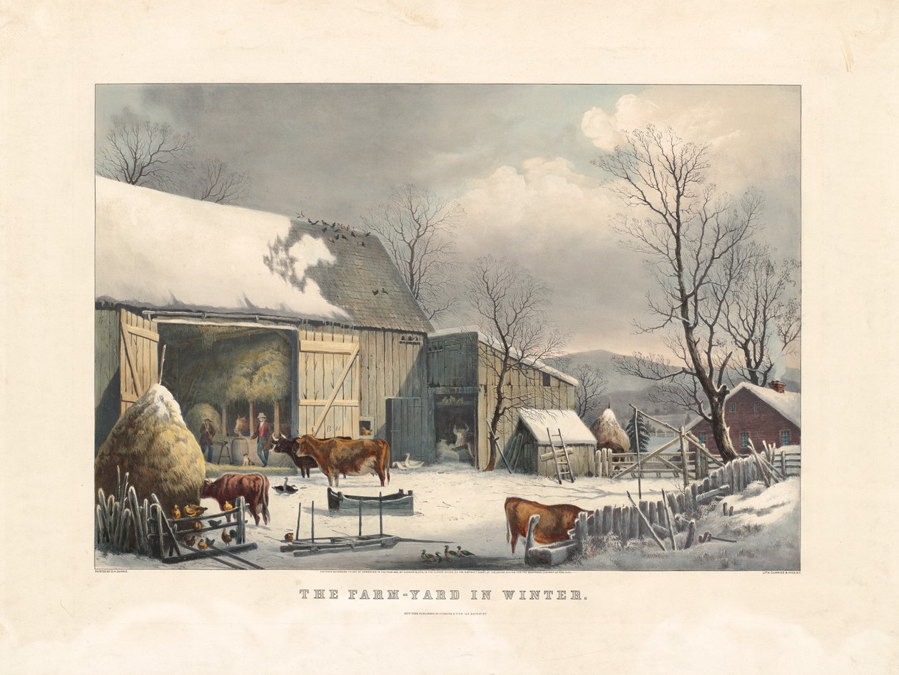 Il cortile della fattoria in inverno da after George Henry Durrie